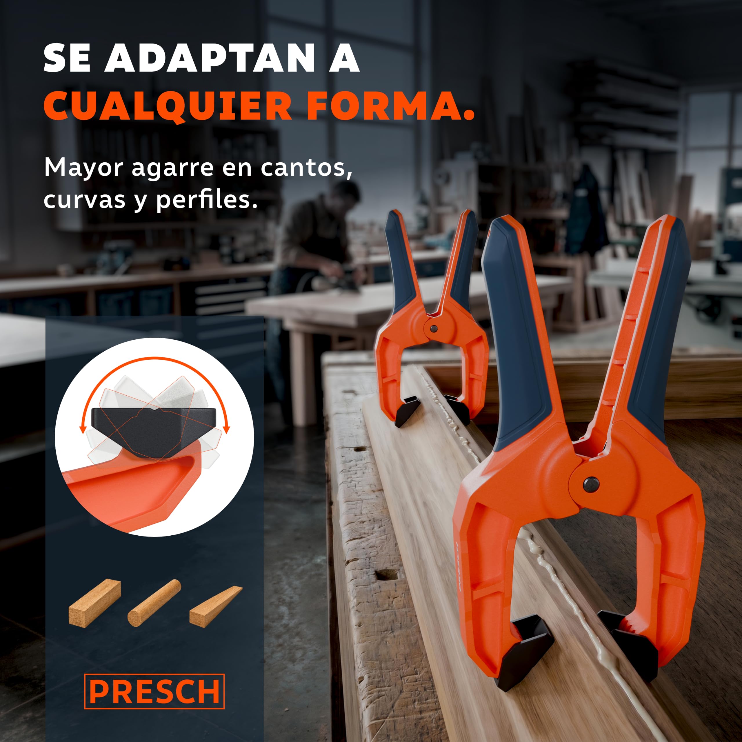 PRESCH Juego de pinzas grandes 12 pzs (50, 65 y 75mm) - Pinzas de resorte