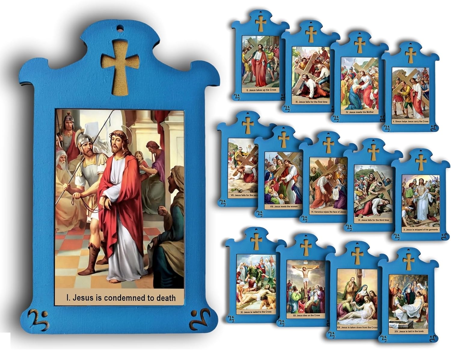 Stations of the Cross Banner, 14 stations of the cross, stations of the cross printable, the way of the cross (MEDIUM 5.51 x 8.66 in (14 x 22 cm))