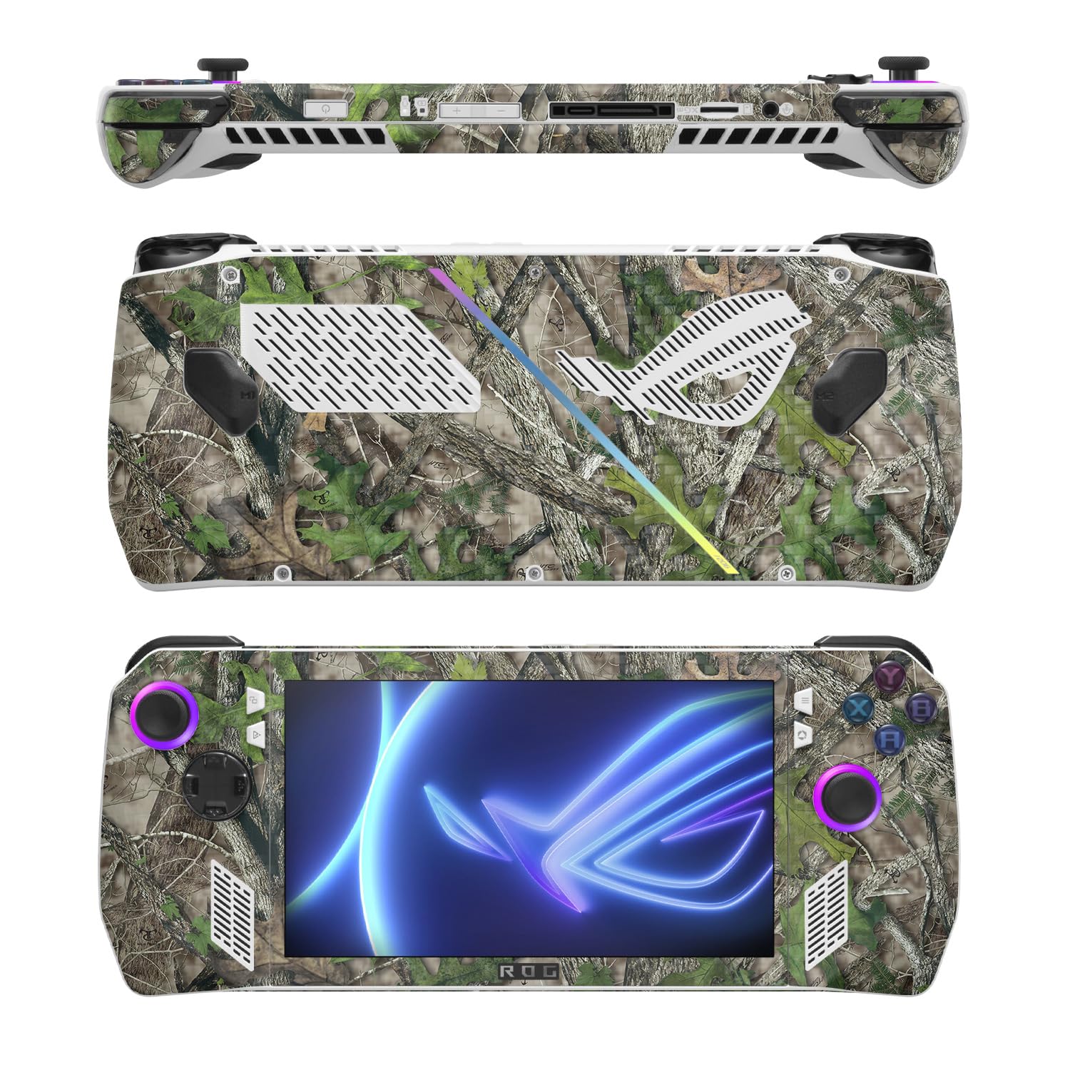 MightySkins Carbon Fiber Skin Compatible with Asus ROG Ally - HTC Green | Protective, Durable Textured Carbon Fiber Finish | Easy to Apply, Remove, and Change Style