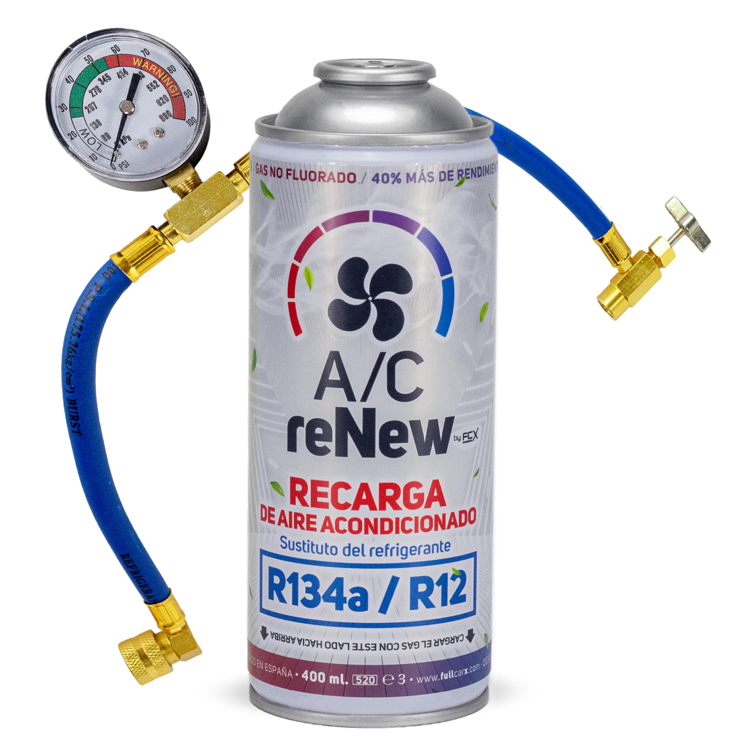 AC REPAIR 3 en 1 Kit Recarga Aire Acondicionado Coche con Aceite y Sellante Detector Tapa Fugas 220g Sustituto Gas Refrigerante R134a R12 Manómetro LP Recambio con Sellador Compatible Coches 1992-2016 — view 10