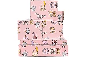 CENTRAL 23 Baby Girl First Birthday Wrapping Paper — Comes With Fun Stickers