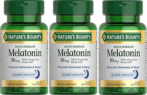 Nature's Bounty Melatonina 10 mg comprimidos de disolución rápida 45 ea (paquete de 3)