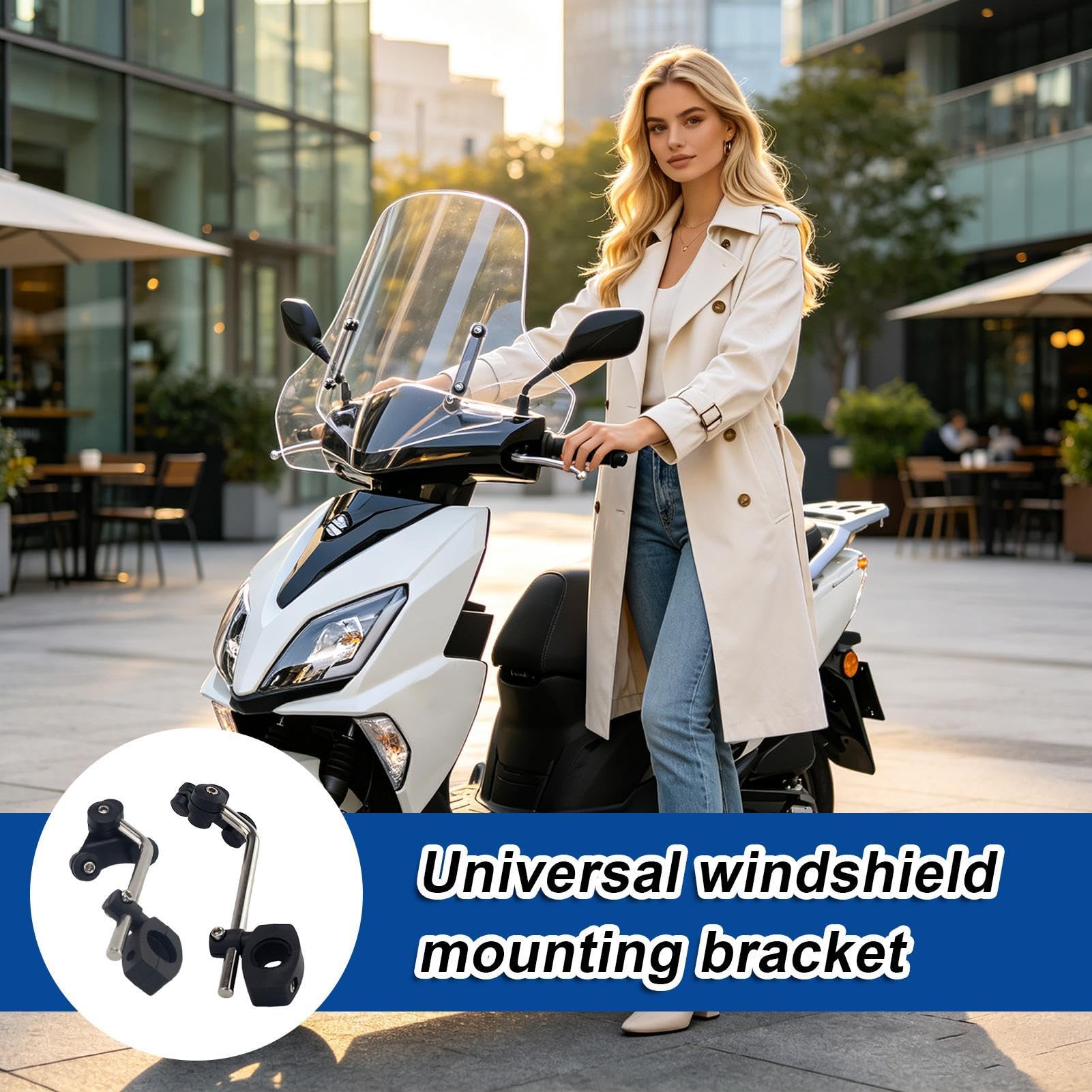 Uniwersalny Uchwyt Szyby Motocyklowej Uniwersalne stabilne zaciski