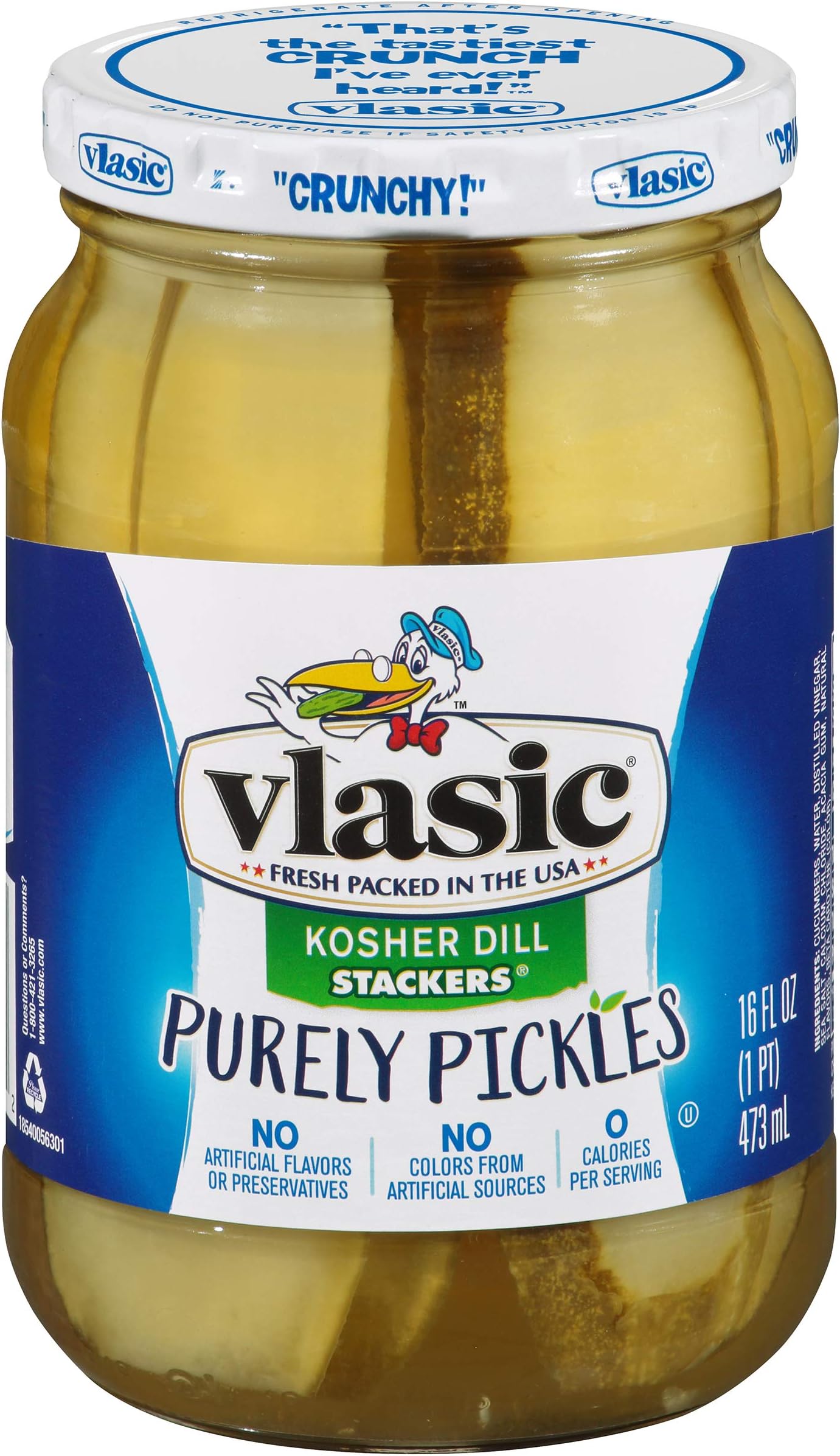 Vlasic Purely Pickles Kosher Dill Stackers Jars, 16 Ounce