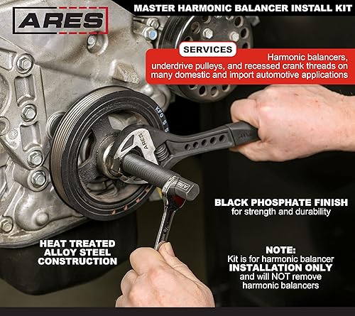 Vista 3 de ARES 15086 – Kit de instalación de equilibrador armónico maestro – Instala poleas equilibradoras en vehículos domésticos e importados – Incluye