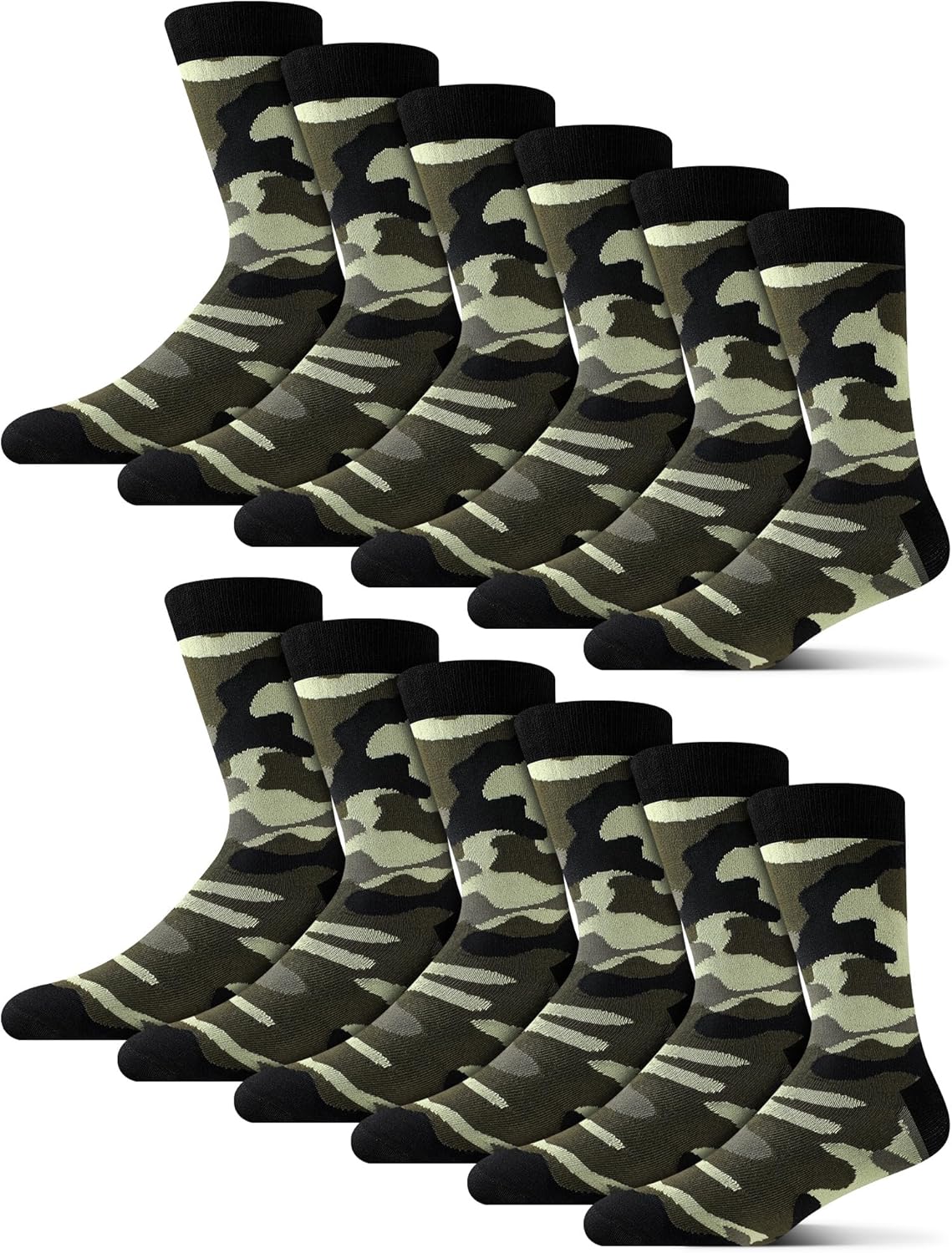 Croloose 12 Pairs Camo Socks for Men Army Socks Military