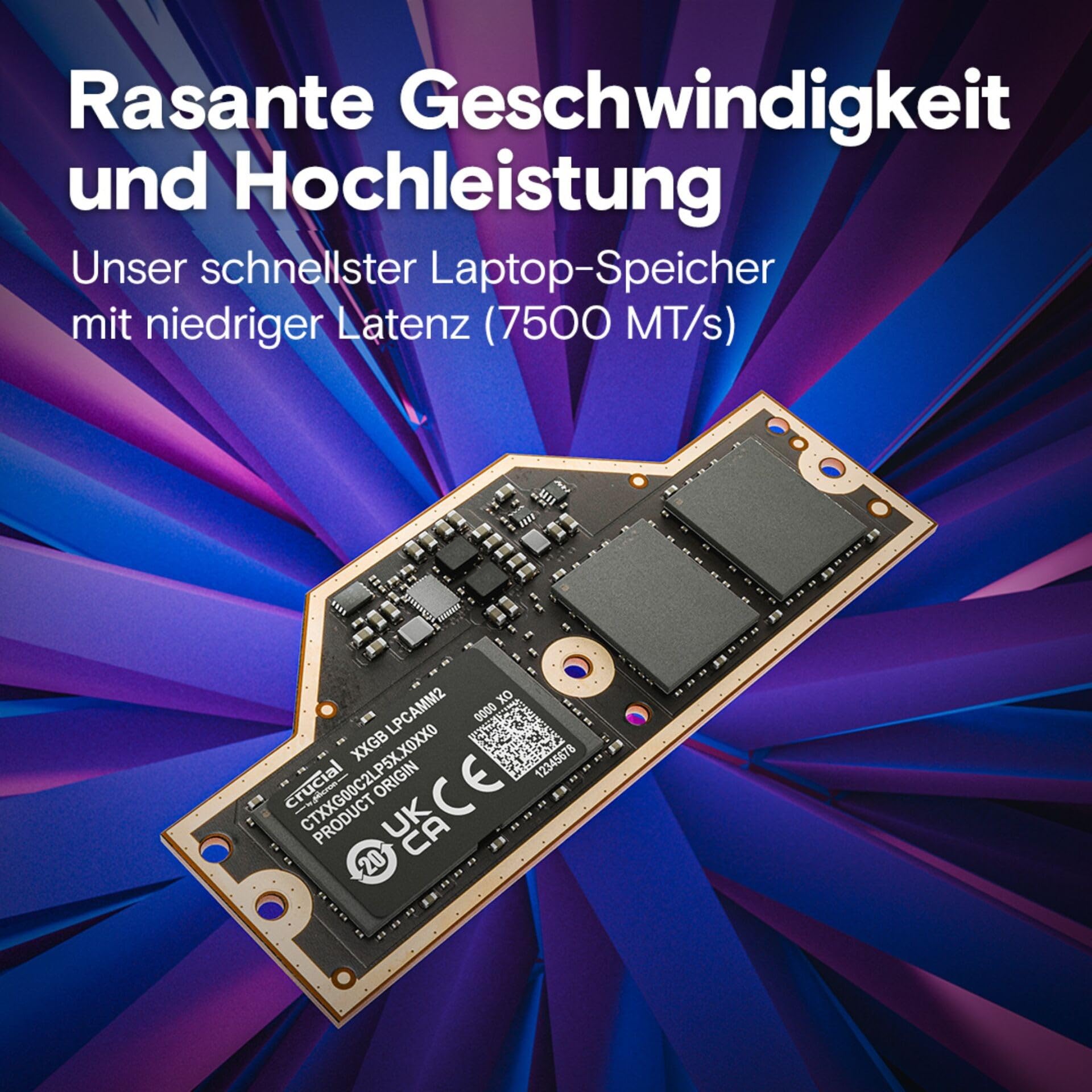 Crucial 64GB LPDDR5X 7500 MHz LPCAMM2 Memory Module CT64G75C2LP5X