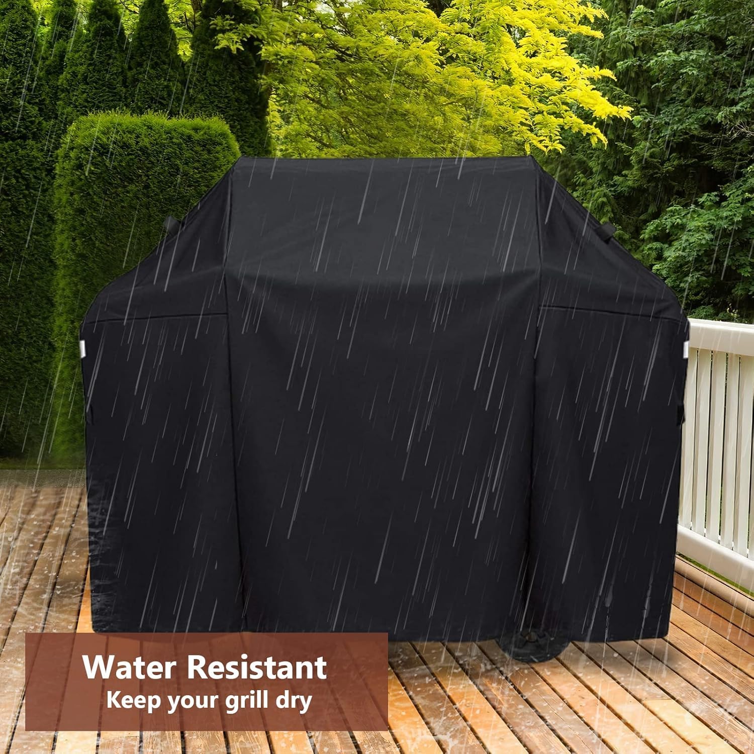 Denmay 7139 Platinum Grill Cover para Weber Spirit II Serie 300 Spirit 300 Series y Spirit 200 Series (con controles laterales montados) 130 CM Cubierta de parrilla resistente y resistente intemperie