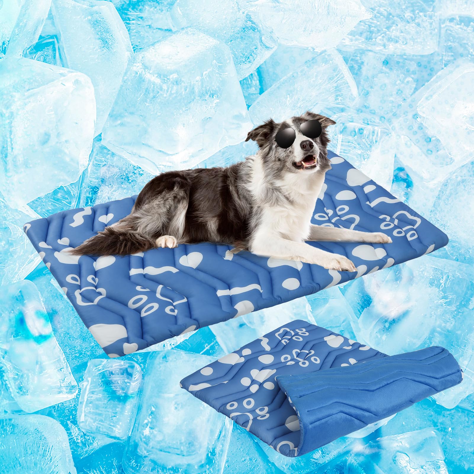 BEAUTYZOO Alfombrilla de refrigeración mejorada para perros, extra grande, reversible, para perros, manta gruesa para enfriar el hielo para mascotas, manta para verano, sofá, cama, asiento de coche