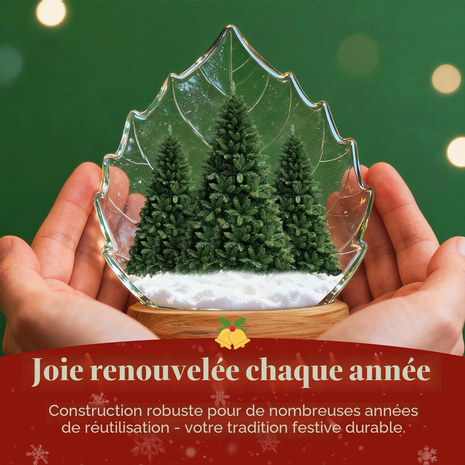 YOUDENOVA Arbre de Noël artificiel 150 cm | Sapin de Noël artificiel premium - Naturellement fidèle | incl. Support métallique pliable