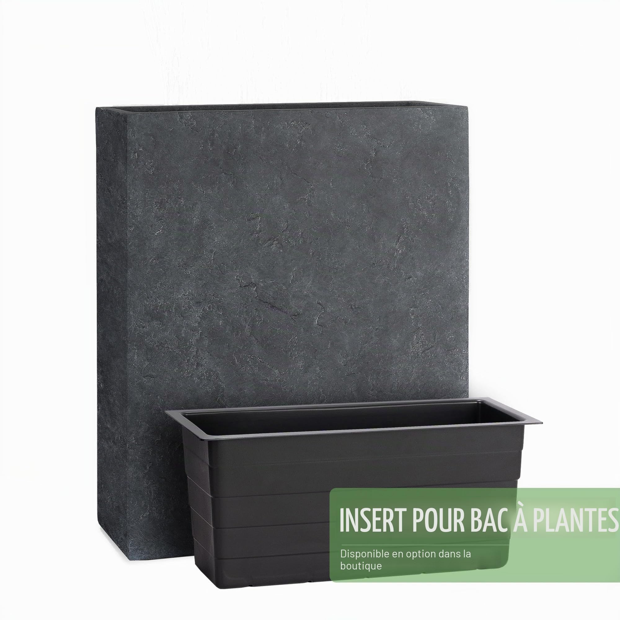 Pflanzwerk® Pot de Fleur Divider Jardinière Lava Anthracite 72x60x25cm *Résistant au Gel* *Protection UV* *Qualité européenne*