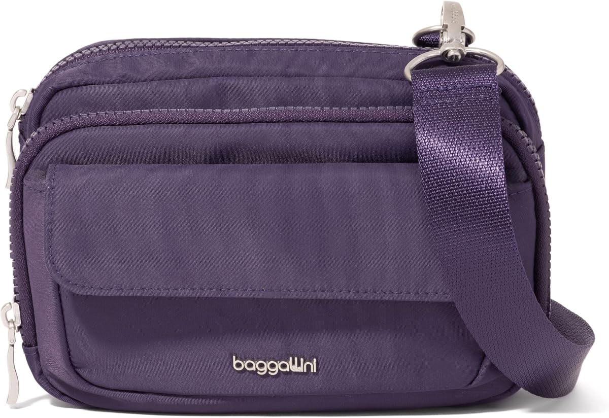 womens Modern Double Zip Crossbody