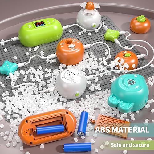 Miniatura 4 de SNAEN Circuitos de más de 300 proyectos de circuitos para niños, kit de exploración de electrónica, bloques electrónicos de bricolaje, 31 piezas de