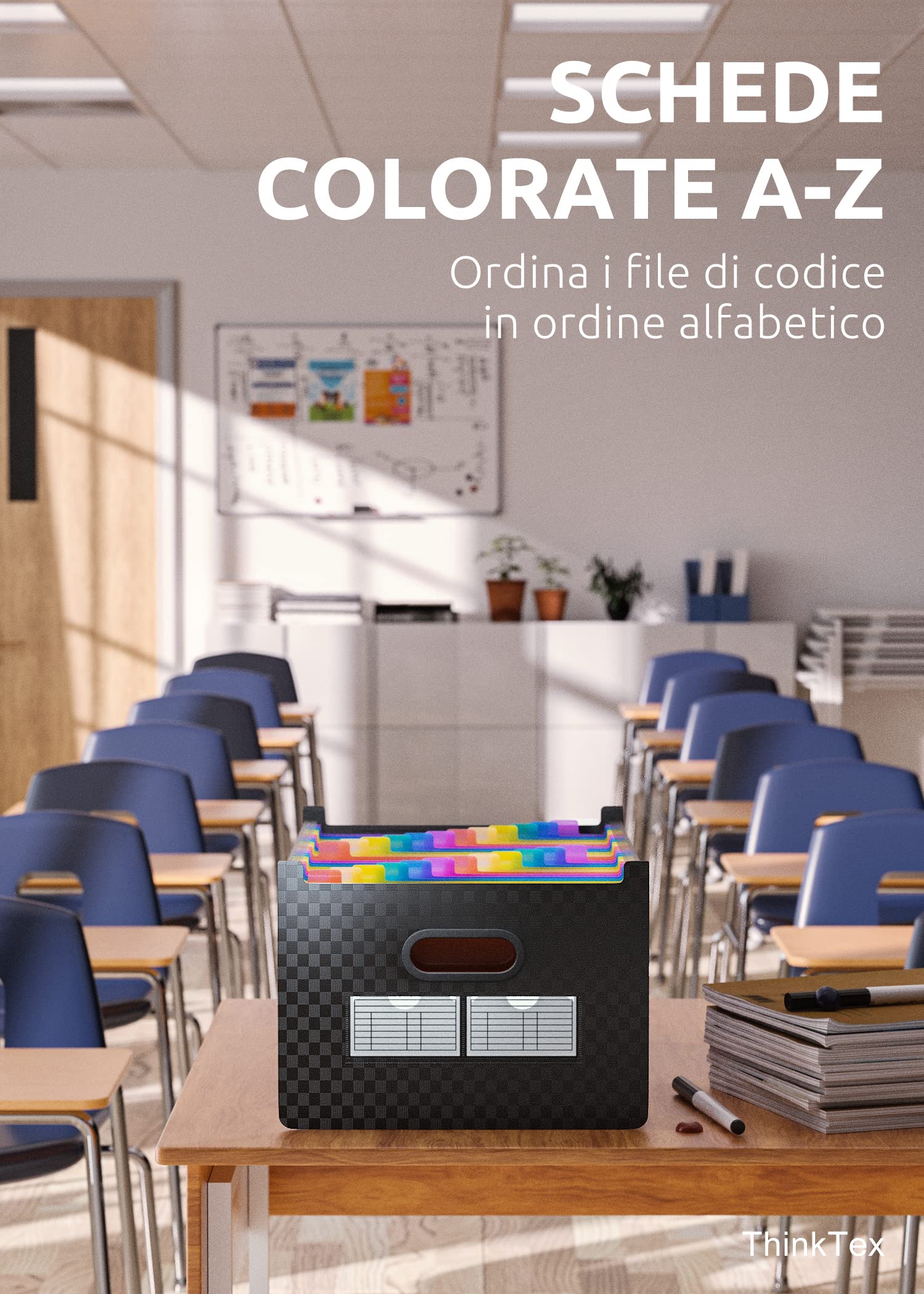 ThinkTex 26 Tasche Cartella Portadocumenti, A4 Documenti Espandibile, Senza Copertura, Cartelletta a Fisarmonica di Maggiore Capacità, per Casa, Scuola e Ufficio