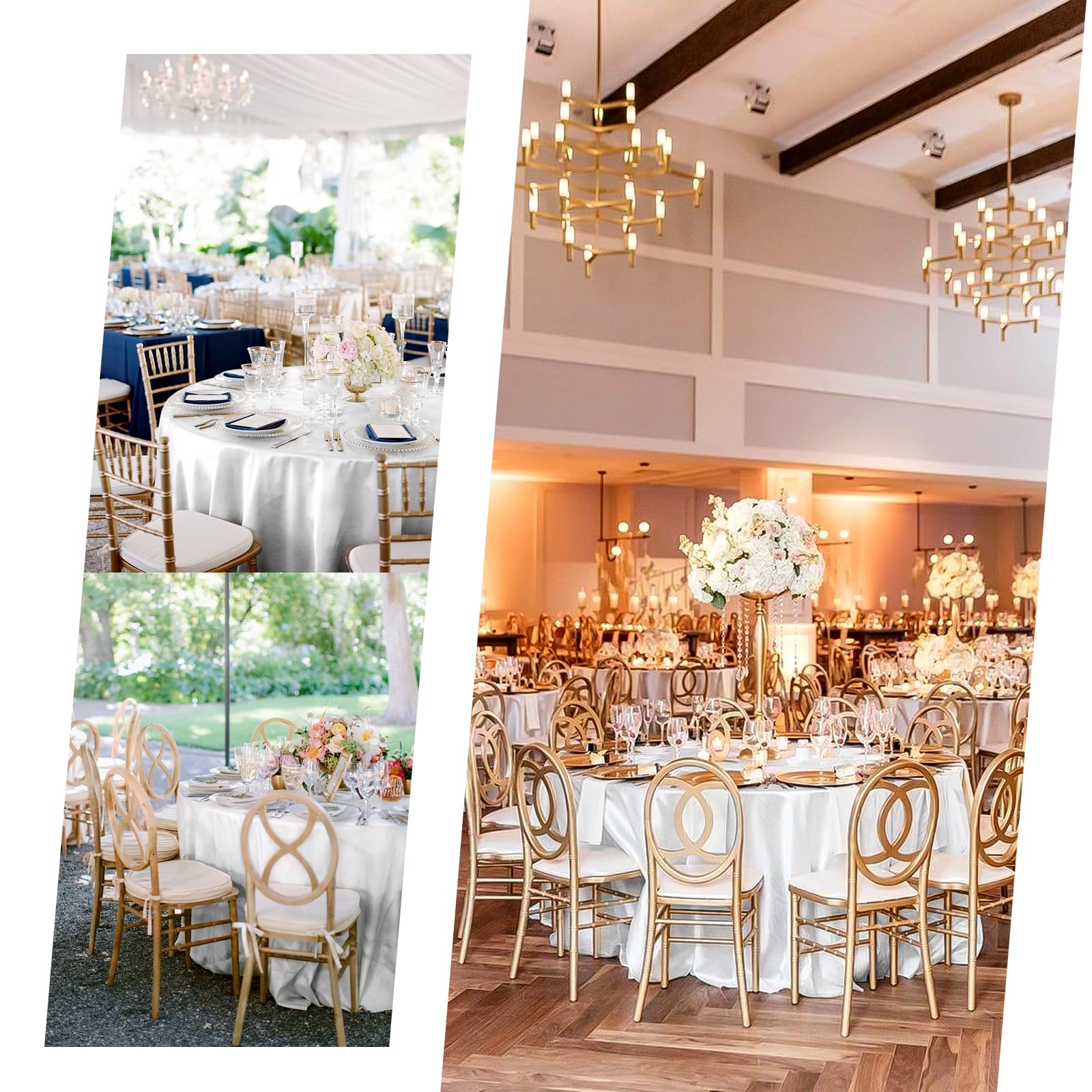 Lot de 12 nappes rondes en satin blanc de 274,3 cm, résistantes aux plis et aux taches, parfaites pour les mariages, la salle à manger raffinée et les décors décontractés