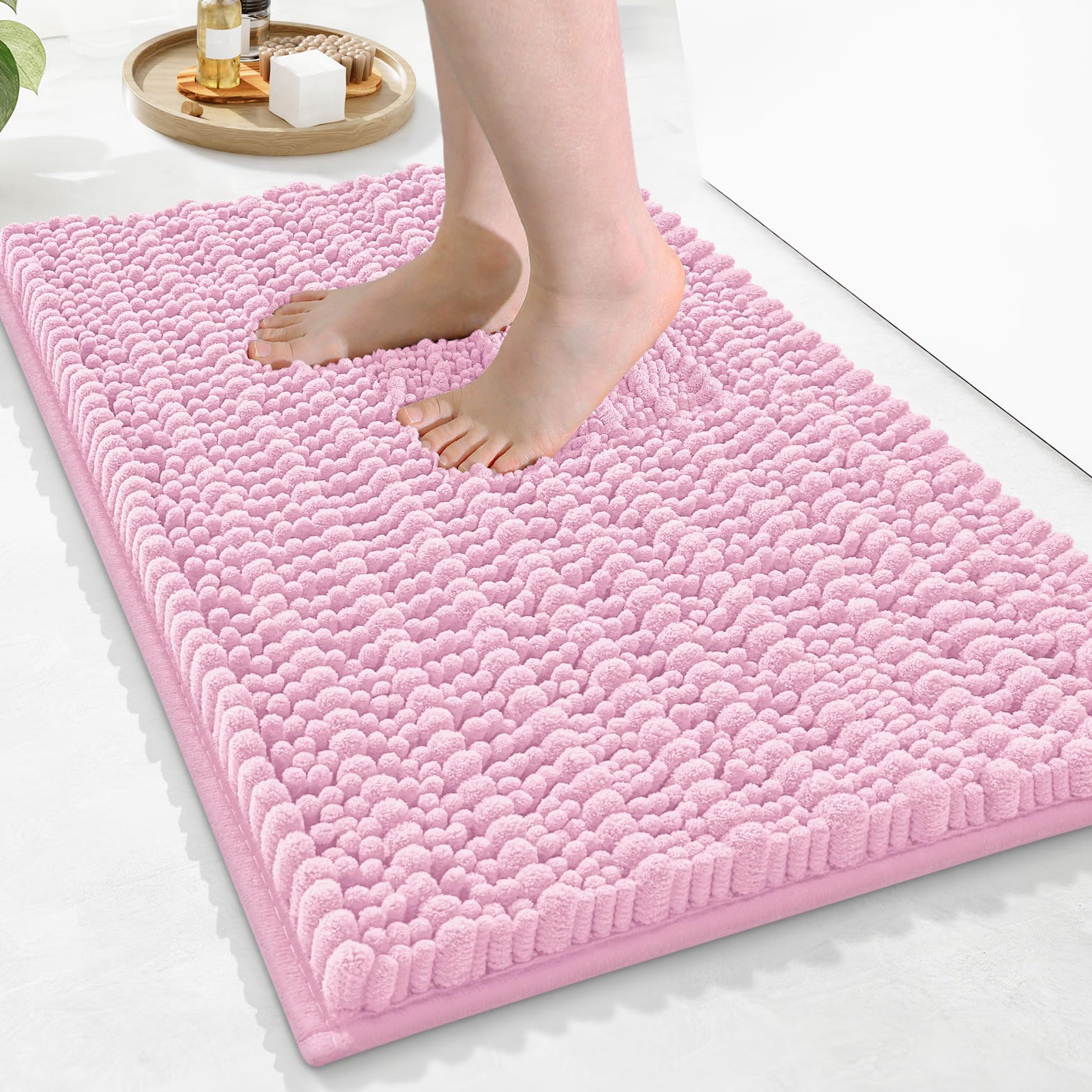 Arotive Luxury Chenille Bathroom Rug Mat, Extra Soft Thick Absorbent Shaggy Bath Rugs, Non-Slip Machine Wash Dry, Plush Bath Mats for Bathroom, Shower