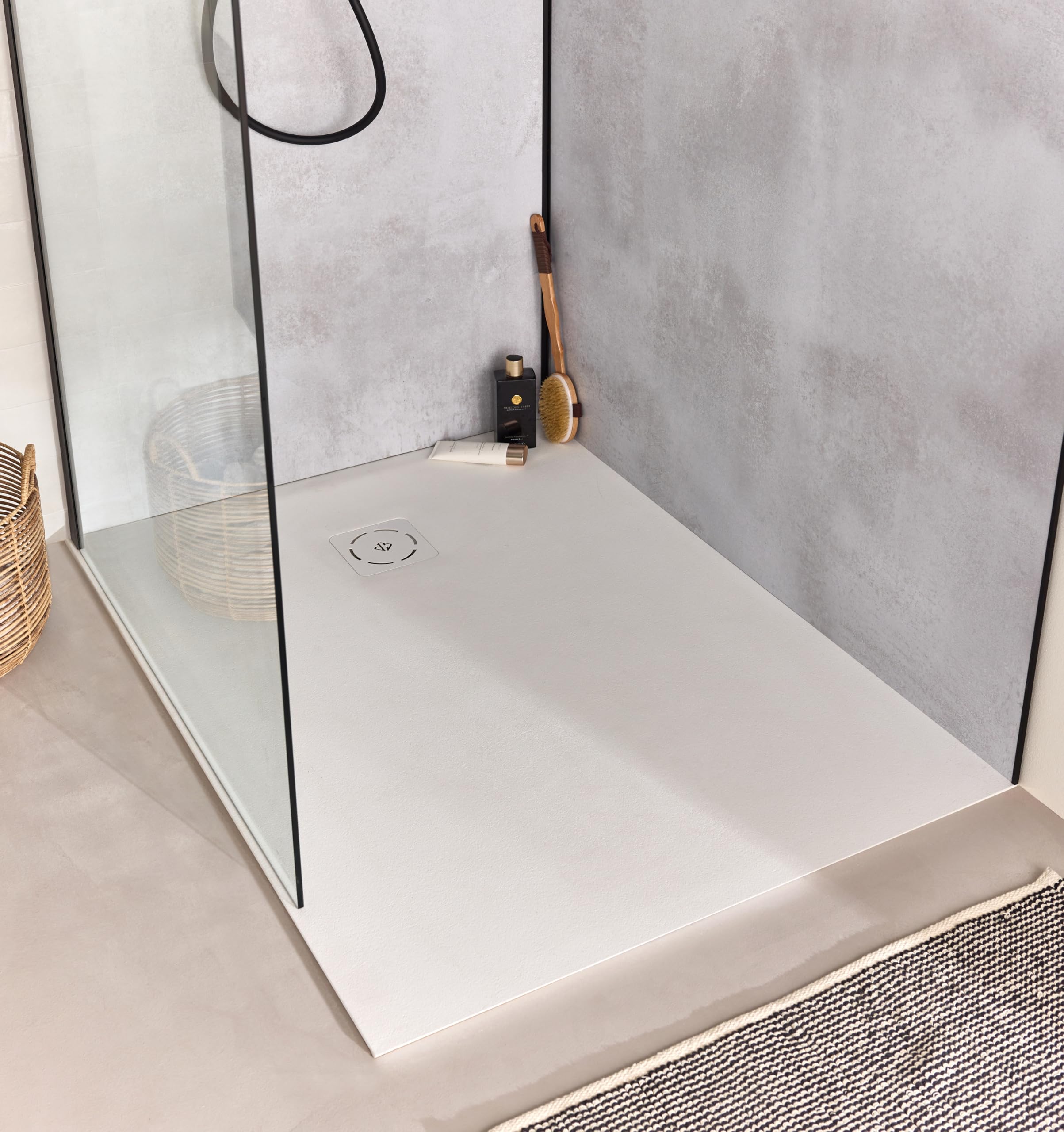 Jacob Delafon Receveur Douche Extraplat Struktura 140x80 Blanc | Neoroc antibactérien. Antidérapant PN24. Redécoupable. Adpaté PMR