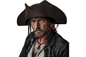 Adult Leather Pirate Tricorn Hat for Halloween
