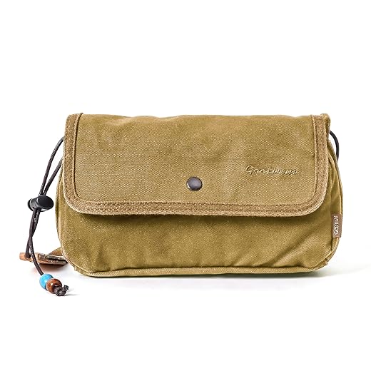 Gootium Canvas Small Crossbody Purse - Flap Shoulder Bag Daily Essentials Pouch, Khaki