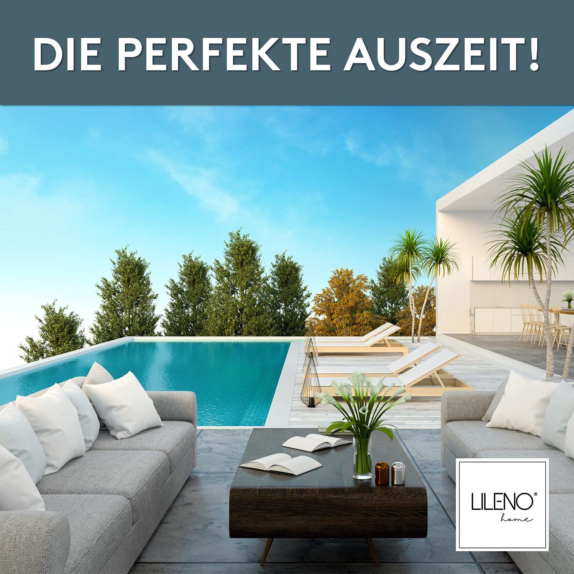 LILENO HOME Set di 2 federe 60 x 60 cm [Marsalla + bordo grigio] Federa super morbida [senza cuscino di riempimento] - Federa per cuscino con cerniera per cuscino interno ed esterno - Capris