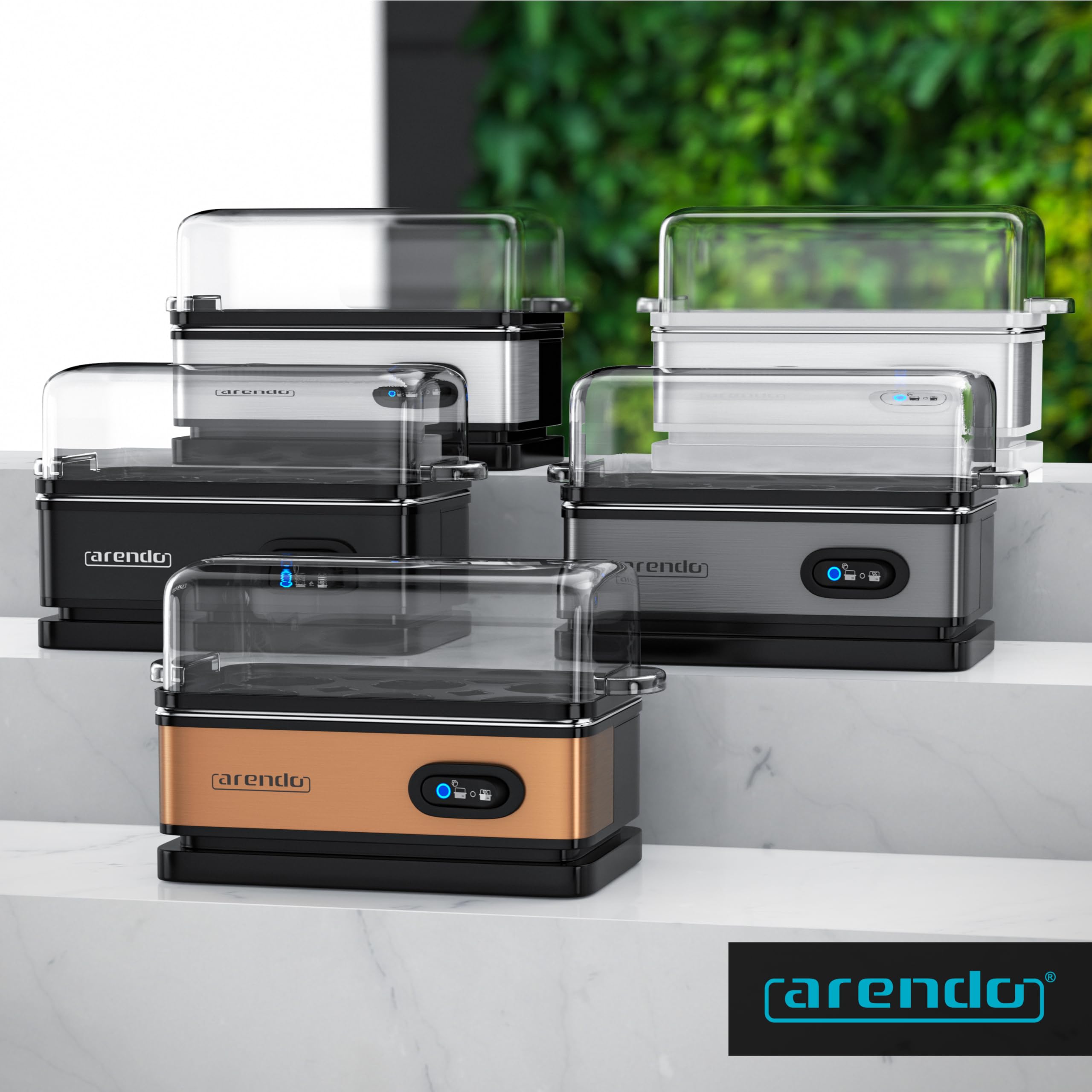 arendo – Cuiseur à œufs avec Fonction Maintien au Chaud - 1 à 6 œufs - Dur, Mollet ou à la Coque - Indicateur Lumineux - Verre doseur avec Perce-œufs - 400 W - Base Anti-dérapante – Noir