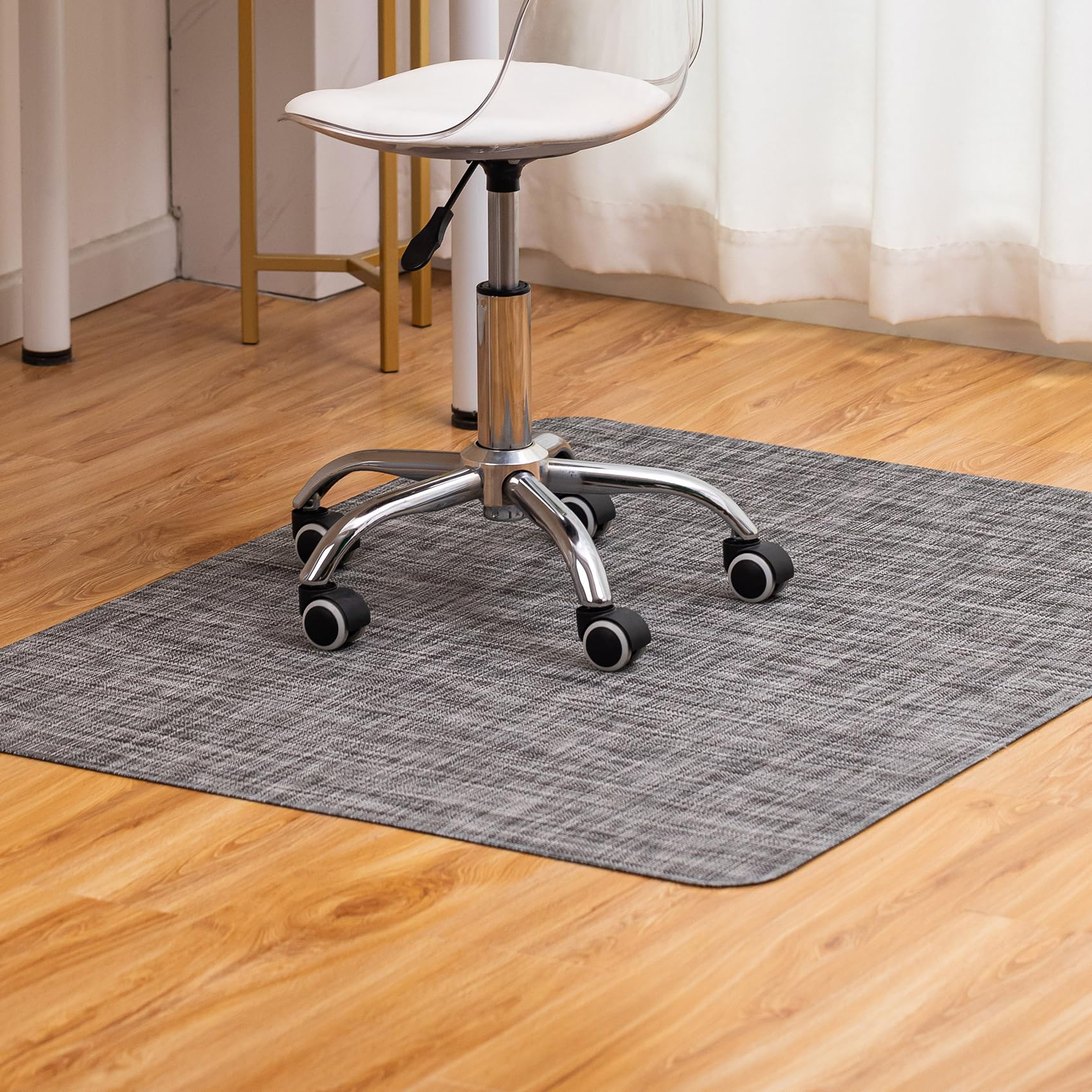 BARoyal Office Chair Mat for Hardwood Floor Under Desk Computer Rolling Chair Mat for Wood/Tile Floor Non-Slip Heavy Duty Desk Rug PVC Plastic Hard Floor Protector 48" x 60"(Gravel)