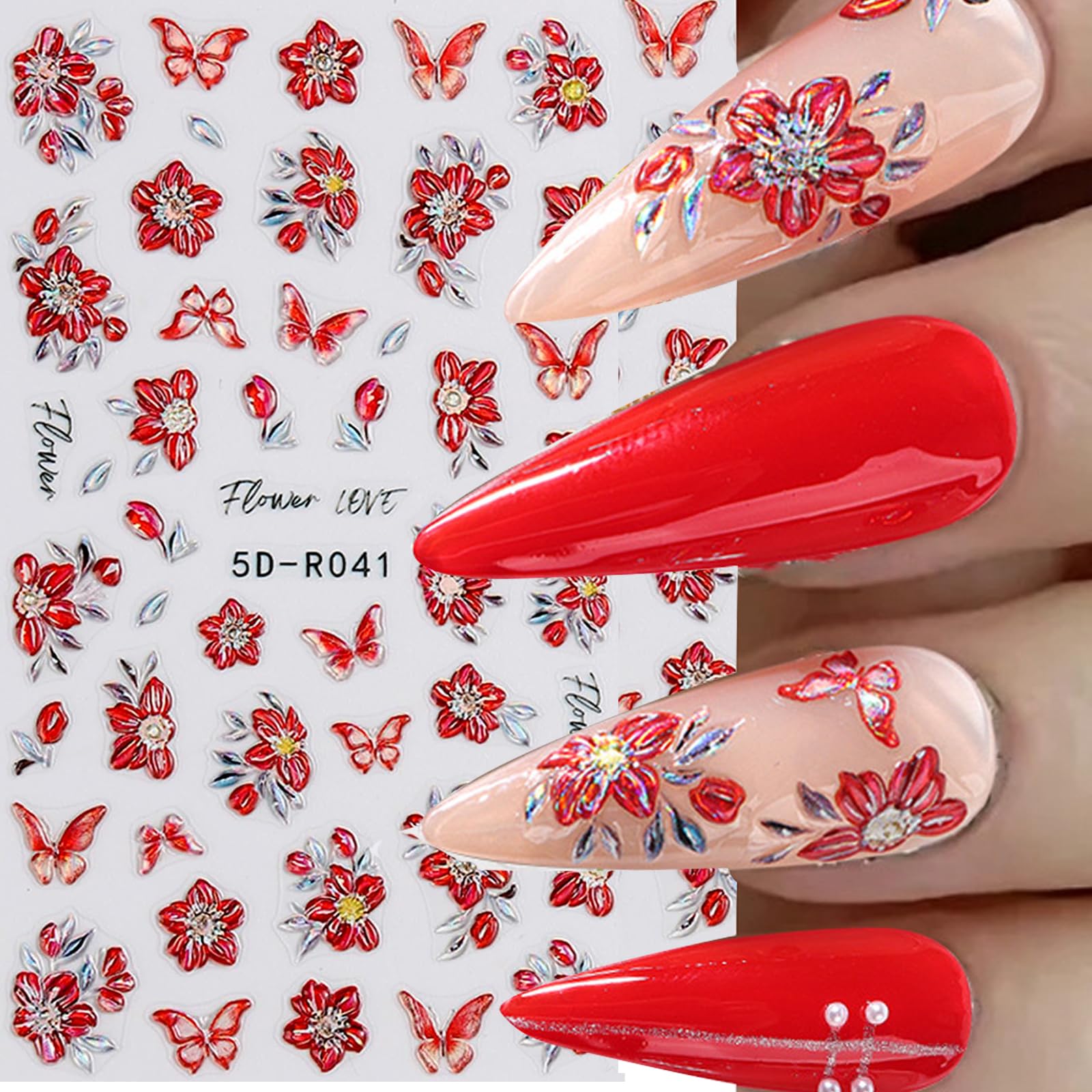 ネイルンページ Amazon.com: 5D Spring & Summer Nail Stickers - Waterproof & Shiny