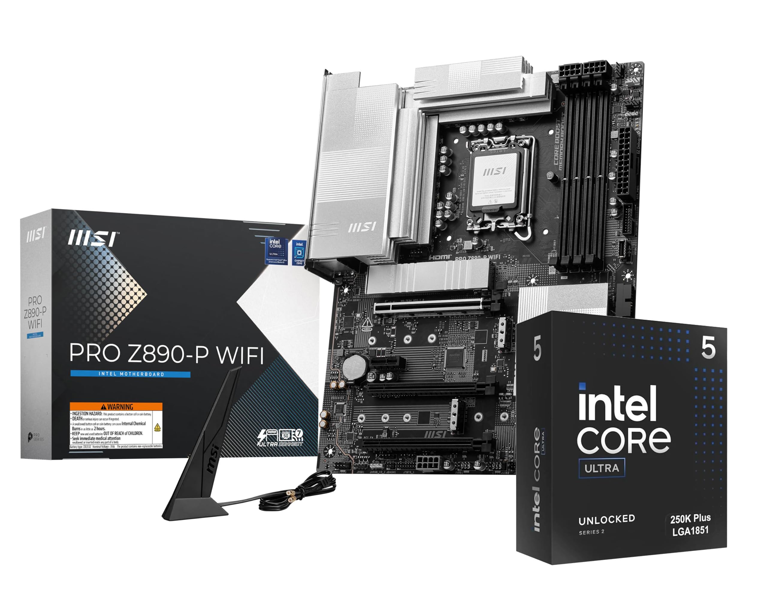 Micro Center Intel core Ultra 5 250k Plus Bundle w/MSI PRO Z890P WiFi mobo | CPU Motherbo…