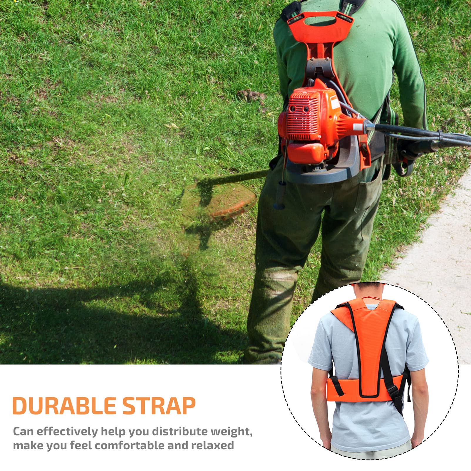 Hemobllo 2 pièces Harnais Double Épaule Rembourré pour Débroussailleuse Confort Optimal Répartition Poids Matériaux Durables Accessoire Pratique pour Tondeuse à Gazon
