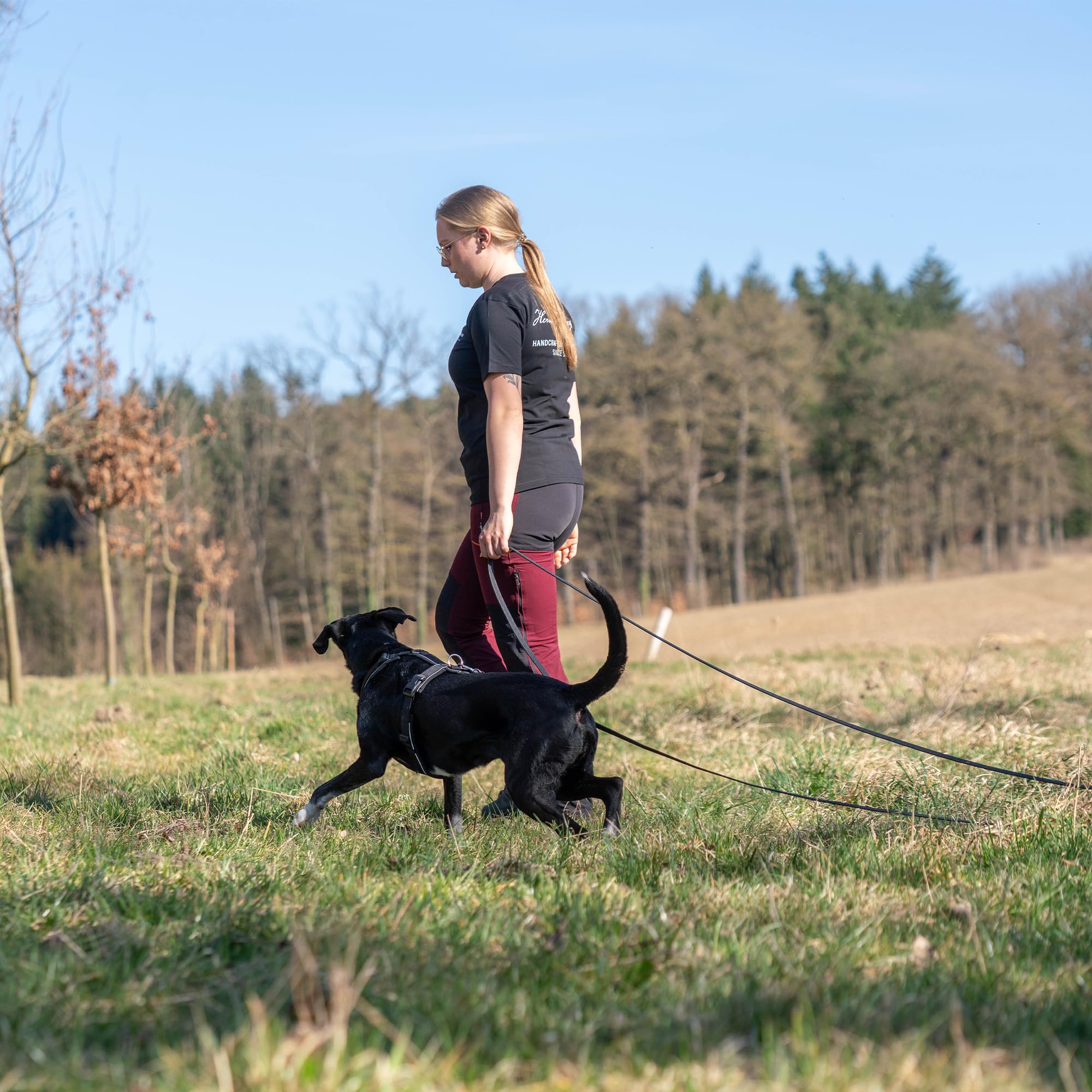 SPRENGER Footballgrip BioThane Schleppleine 10 m - ohne Handschlaufe, schwarz - robuste Hundeschleppleine für Training, Arbeit und Alltag