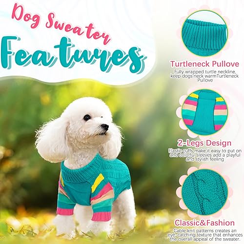 Miniatura 3 de IECOii Suéter para perros grandes, color verde, XXX, ropa de punto para clima grande, frío, ropa de invierno para perro, suéter cálido de Navidad