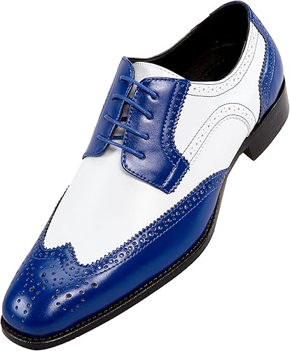 Bolano Elwyn, Zapatos de vestir para hombre - Oxford y Wingtip - Espectador de dos tonos, con cordones, zapatos formales Brogue