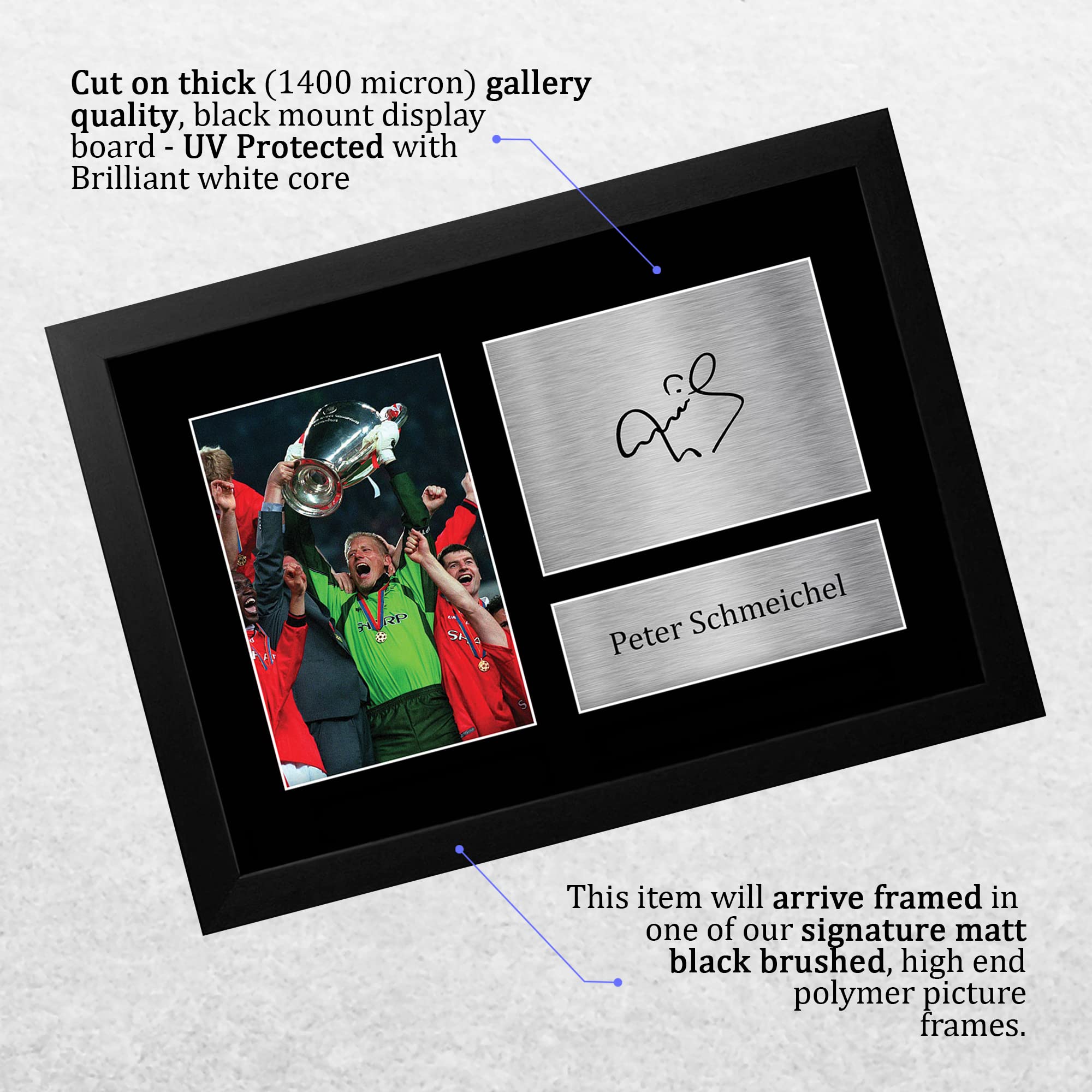 HWC Trading FRAMED Peter Schmeichel Gift Signed A4 Printed Autograph Gifts Photo Display, (Framed) Peter Schmeichel, 33L x 24W cm - Image 3