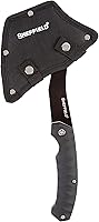 Vista 4 de Sheffield 12153 Standoff Tactical Tomahawk con funda, hacha de supervivencia ligera, hacha de supervivencia para acampar, hachas de mano, hacha