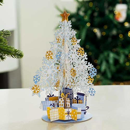 Miniatura 5 de Paper Love Tarjeta desplegable de árbol de Navidad mágica 3D con árbol de Navidad desmontable de recuerdo, regalo para Navidad, invierno,