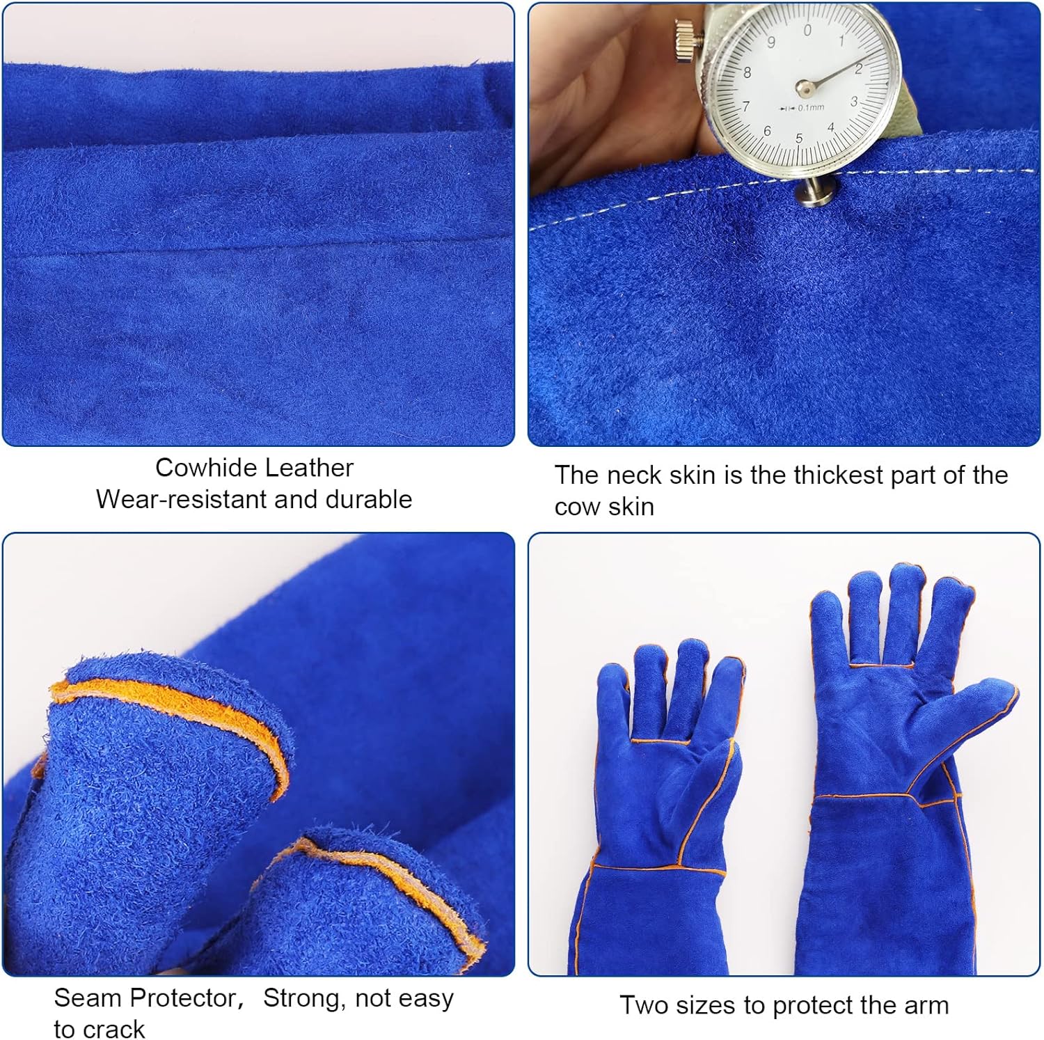 SLARMOR Antibite Gloves,Long Leather Anti Bite Safety Gloves,Antibite