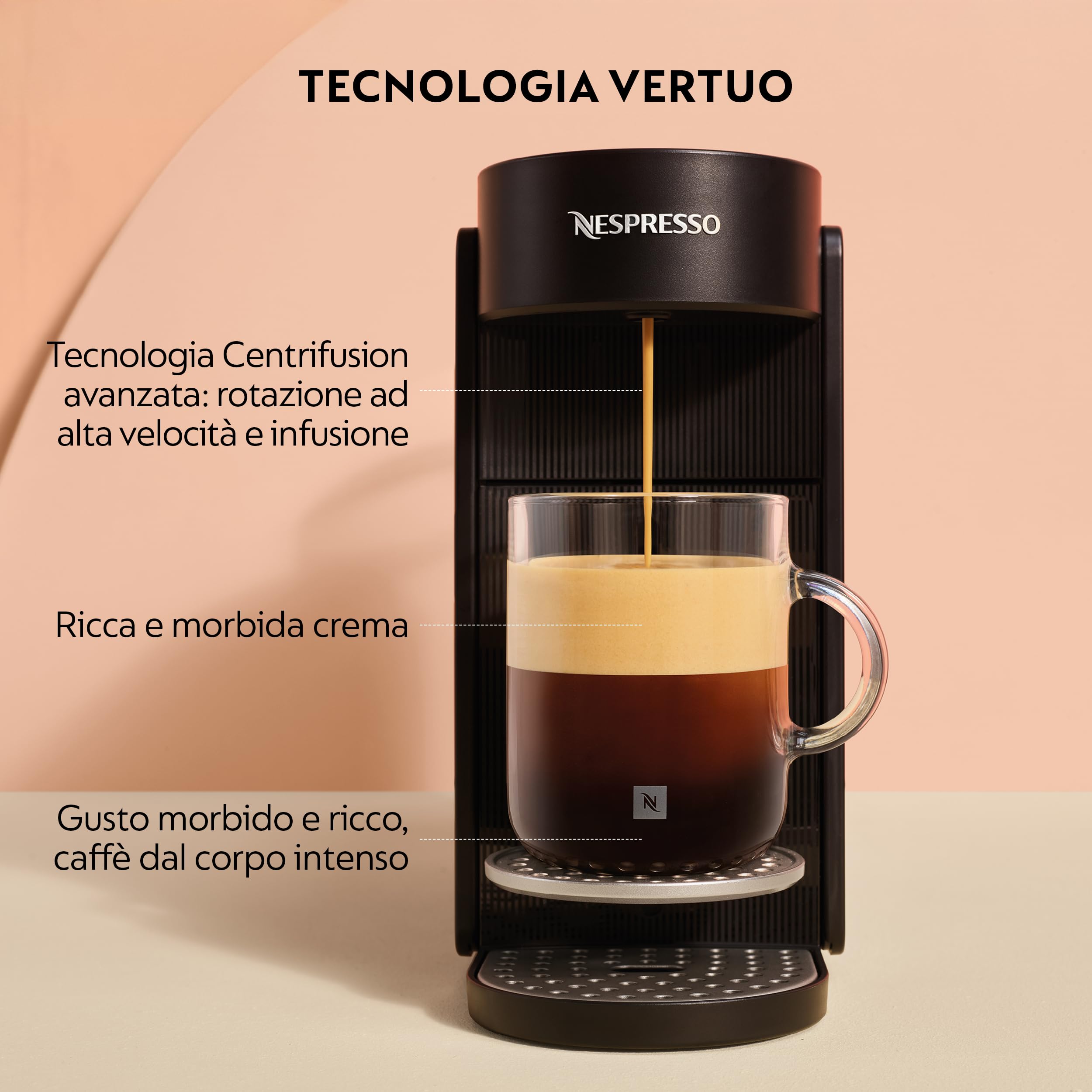 Nespresso Vertuo UP Krups XN9408K, Nuova Macchina caffè, Black, Sistema Capsule Nespresso Vertuo