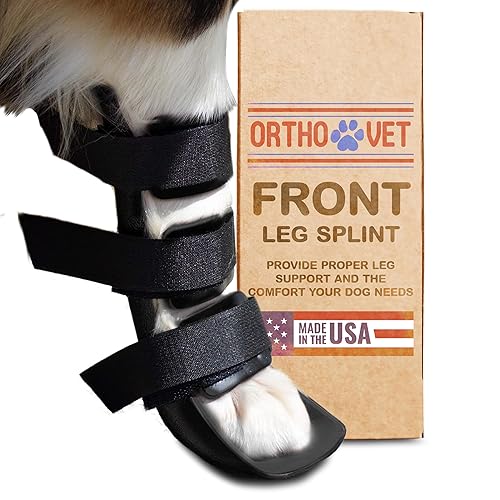 Miniatura 1 de Soporte estándar de pierna delantera para perros con lesiones, artritis o prevención de lamer, protección poscirugía duradera y ligera para