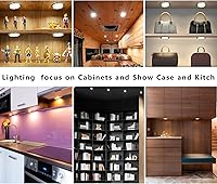 Vista 3 de Smart LED Puck Lights with APP Control, Dimmable Cabinet Lighting with Bluetooth, Music Sync and Timer Function, Under Cabinet Lights, DC 12V Plata