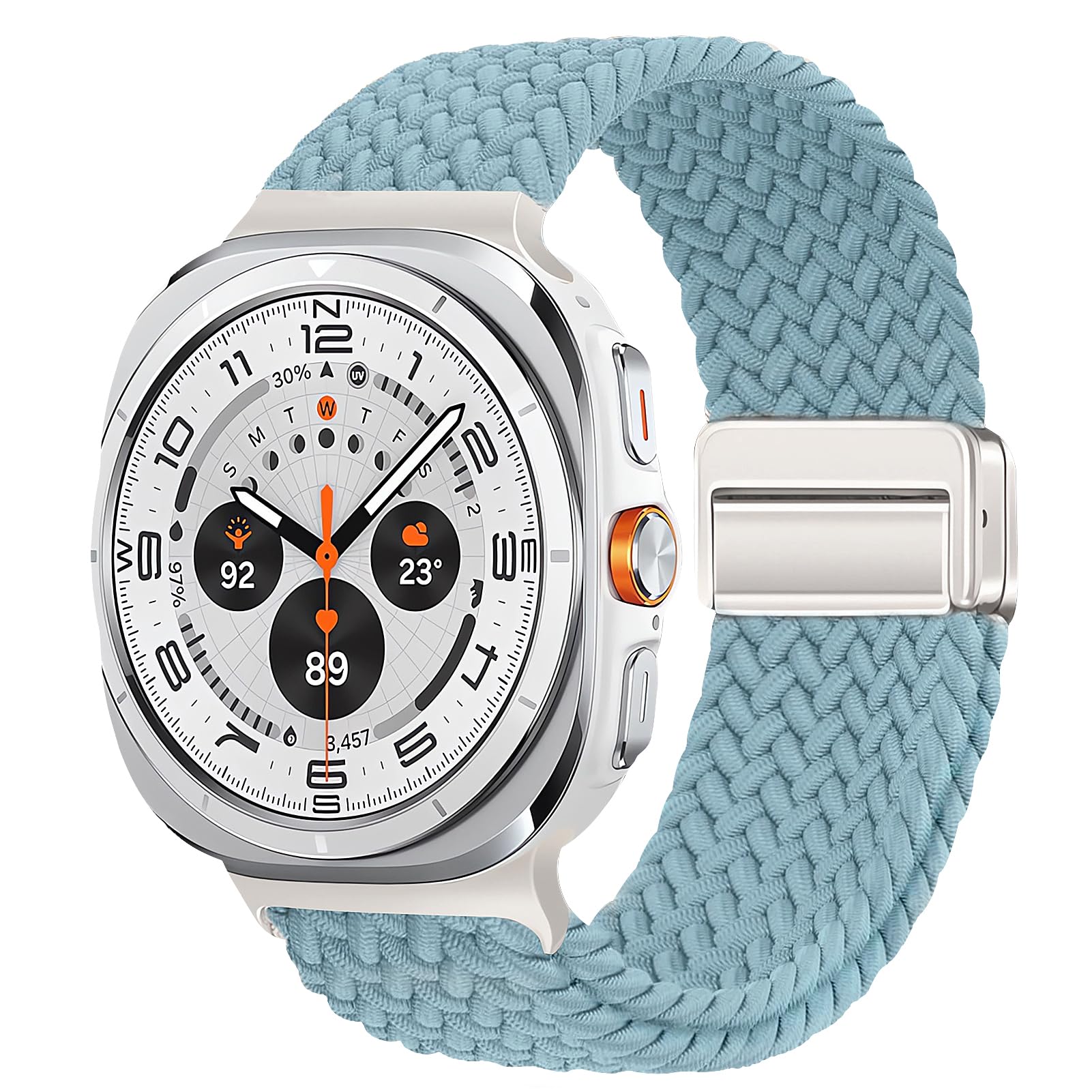 Nylon Bands for Samsung Galaxy Watch Ultra Bands 47mm (2025/2024),One Click No Gap Magnetic Fabric Braided Sport Strap for Galaxy Watch Ultra Band 47