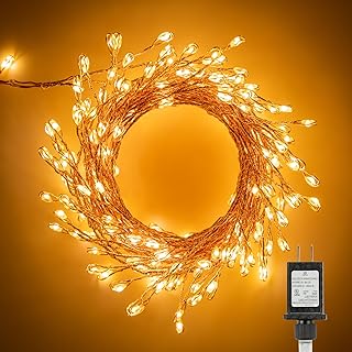 Minetom Fairy Lights Plug in, 10Feet 200 Led Cluster Lights Waterproof S...