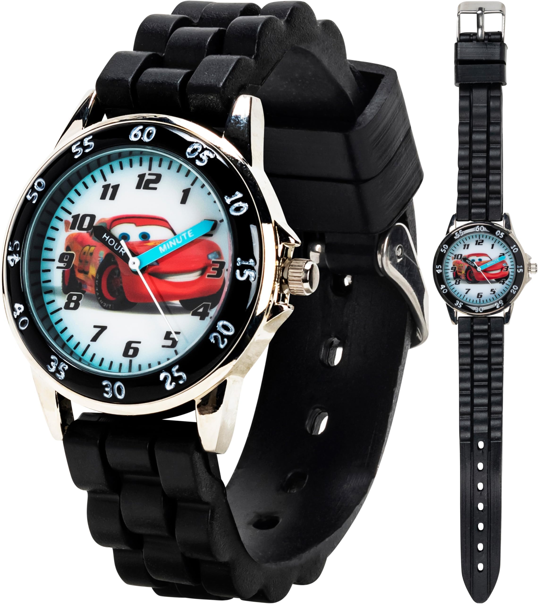 Disney Pixar Cars Lightning McQueen Time-Teaching Watch for Kids with Interactive Racing Dial