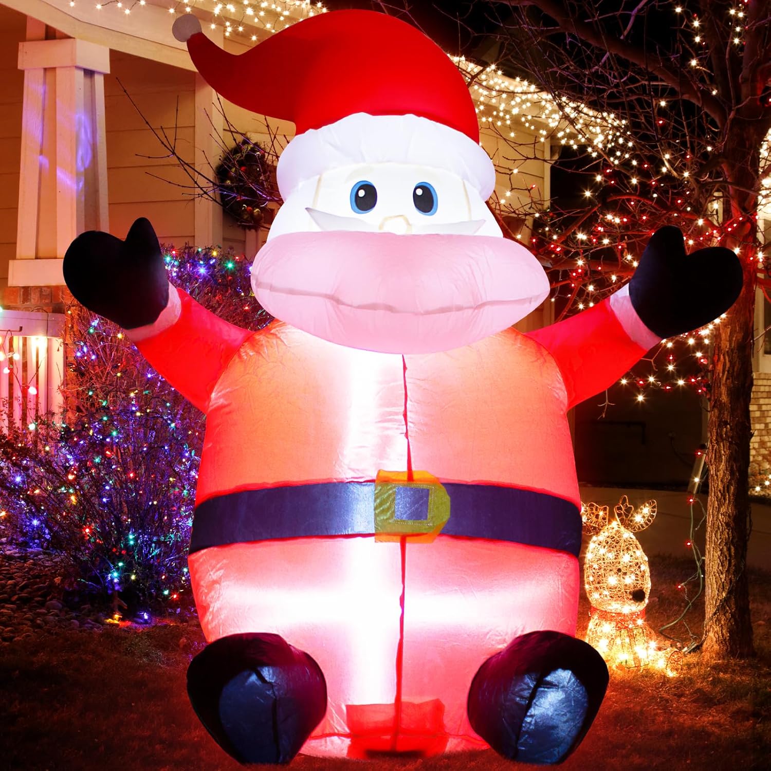 4 Foot Christmas Inflatable Santa Claus Outdoor Yard Decorations,Indoor Blow up Santa for Christmas Decorations- WM-02 - Image 7