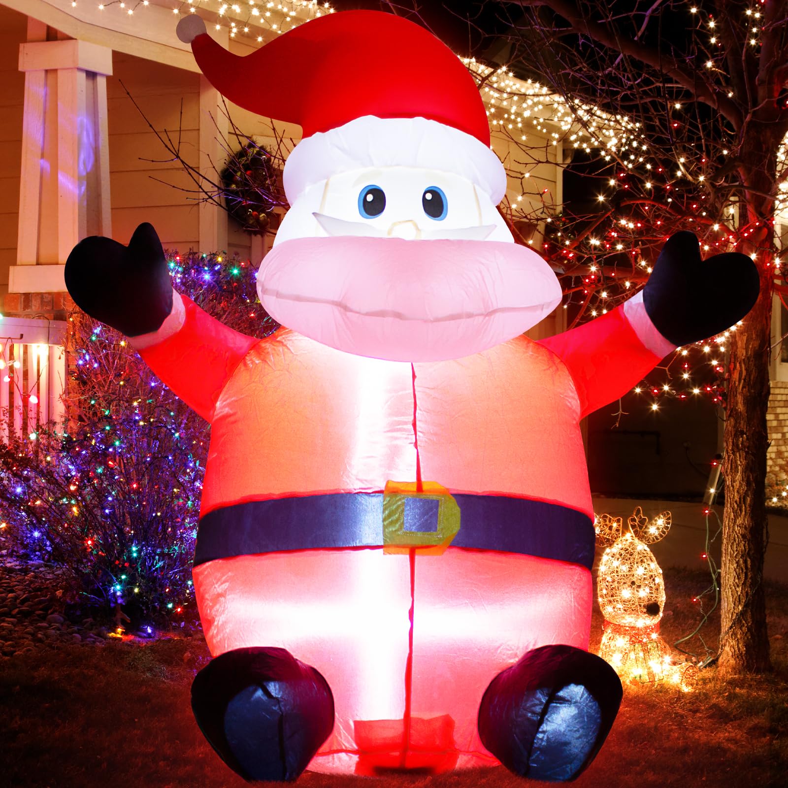 Babbo Natale gonfiabile da 1,2 m, decorazione per esterni, decorazione natalizia per interni, WM-02