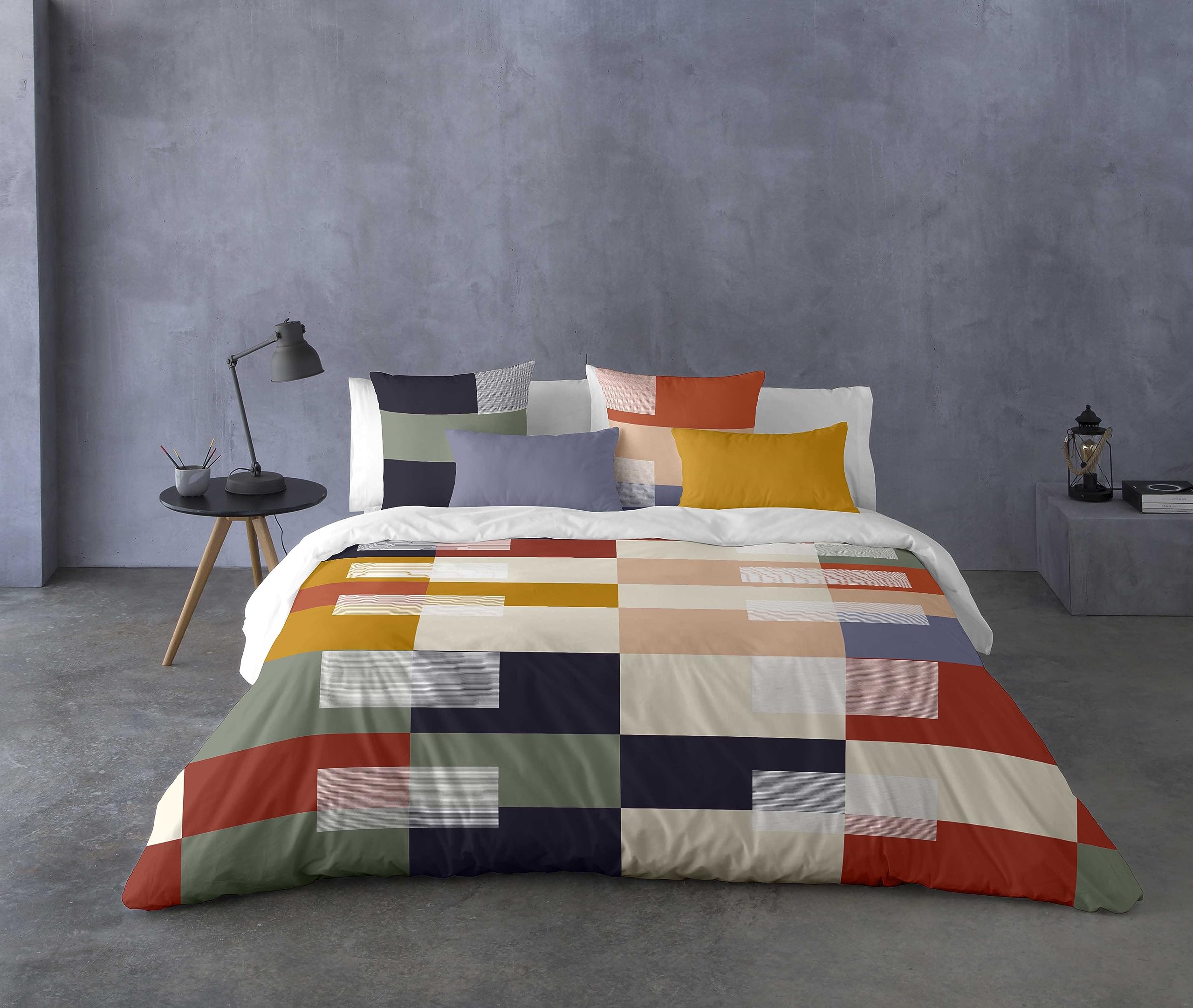 NATURALS Funda Nordica Cama 135, 100% Algodón, Juego de Funda para edredon 220x220 cm + 1 Funda de Almohada 45x155, ROZKO