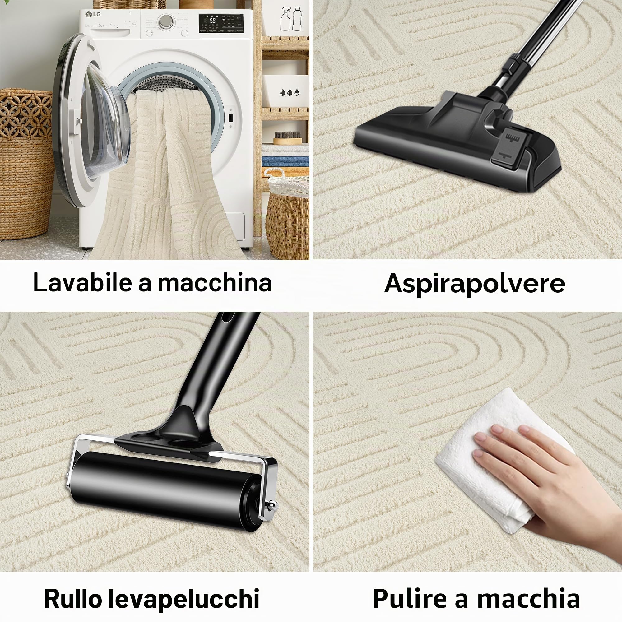 Famibay Tappeto Corridoio 80x200cm Antiscivolo Tappeto Runner Cucina Moderna Passatoia Corridoio Lavabile Morbido per Cucina Lavanderie Ingresso Beige