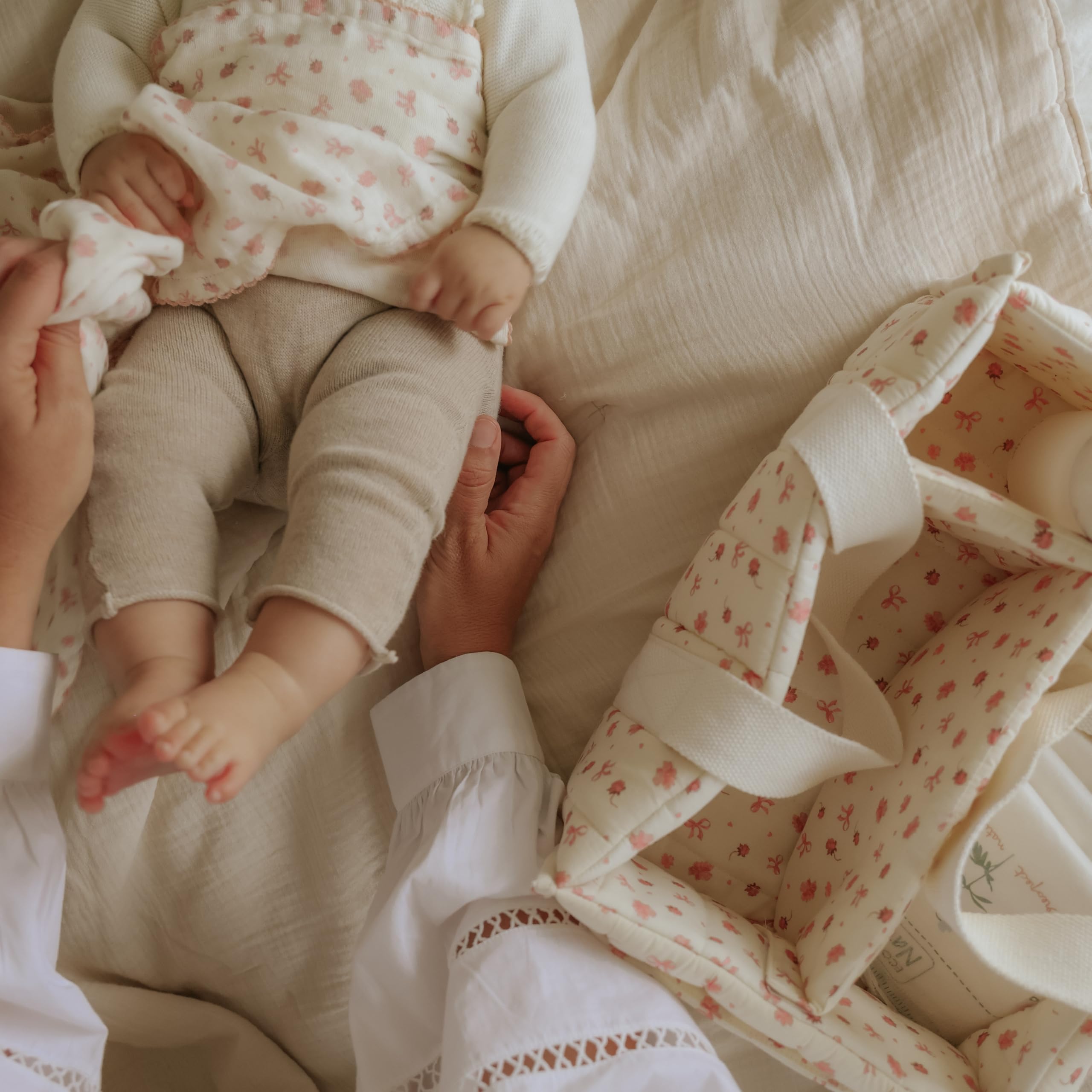 Elodie Details Organisateur Couches Bébé Petit River Rose Compartiments Amovibles Coton Lavable en Machine