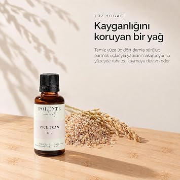 Polente Natural Pirinç Kepeği Yağı,%100 Saf ve Doğal, Soğuk Sıkım, 30 ml