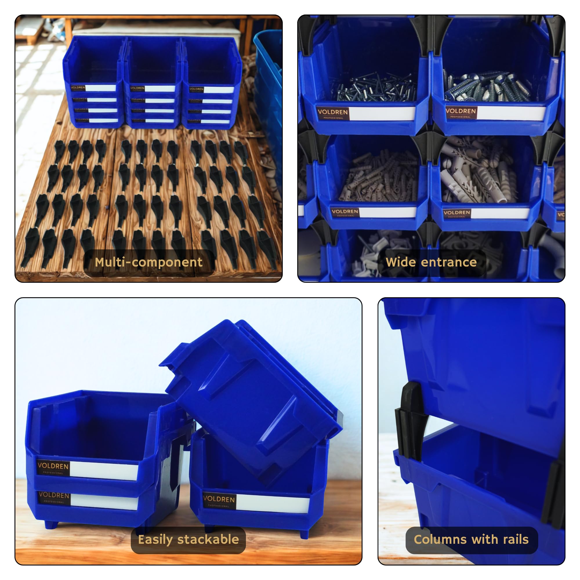 Etagère murale rangement outils, Organisateur de vis, Rangement Empilables Atelier Garage avec Panneaux Muraux, Étagère à tiroirs pour outils, Étagère à outils murale (noir, 12)