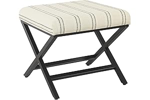 X Stool: Modern Square Ottoman with Metal Base